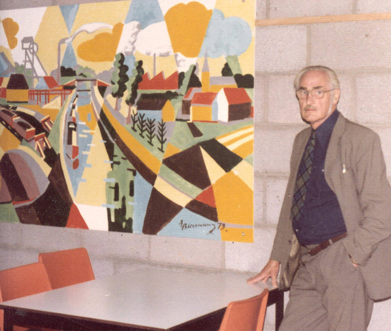 Emile schilderde 3 panelen voor de V.U.B., 1979